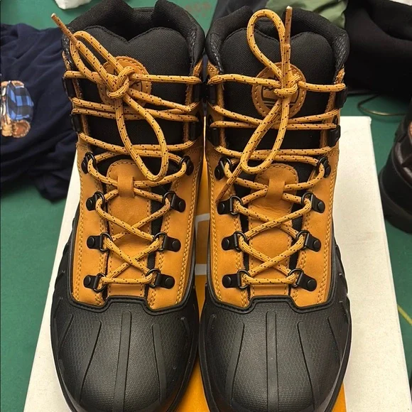 Timberland Black and Tan Rain & Snow Boots with Rugged Design - Picture 2 of 5